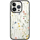CASETiFY Compact iPhone 14 Pro Case [4 ft. 2X Military Grade Drop Protection/Slim/Lightweight] - Dreamy Floral Pattern - Clear Black