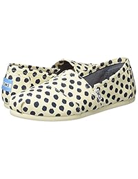 TOMS - Espadrille, lona de alpargata para mujer, tamaño: 5,5 B (M) de EE. UU., color: NTRL azul marino lunares