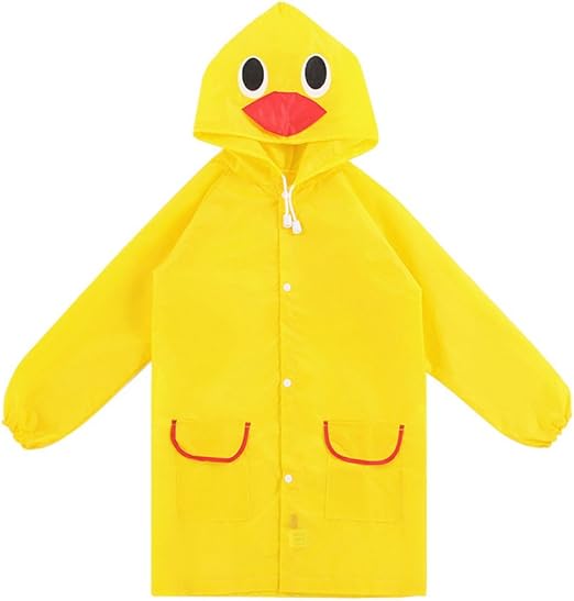 OPOOY Children's Yellow Duck Raincoat, for Ages 38 One Size fits All