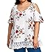 GONKOMA Women Plus Size Short Sleeve T-Shirt Casual V-Neck Blouse Tops Loose Tunic Shirt Tees