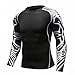 Fanii Quare Men's Soft Slim Long Sleeve Dry-Fit Compression Gym Trainning Shirt Black 06 M