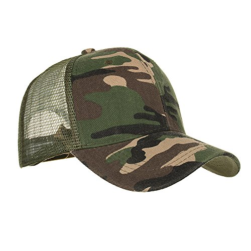 Bravetoshop Camouflage Summer Cap Mesh Hats for Men Women Casual Hats Hip Hop Baseball Caps(Army Green,Free Size) - Thumbnail 4