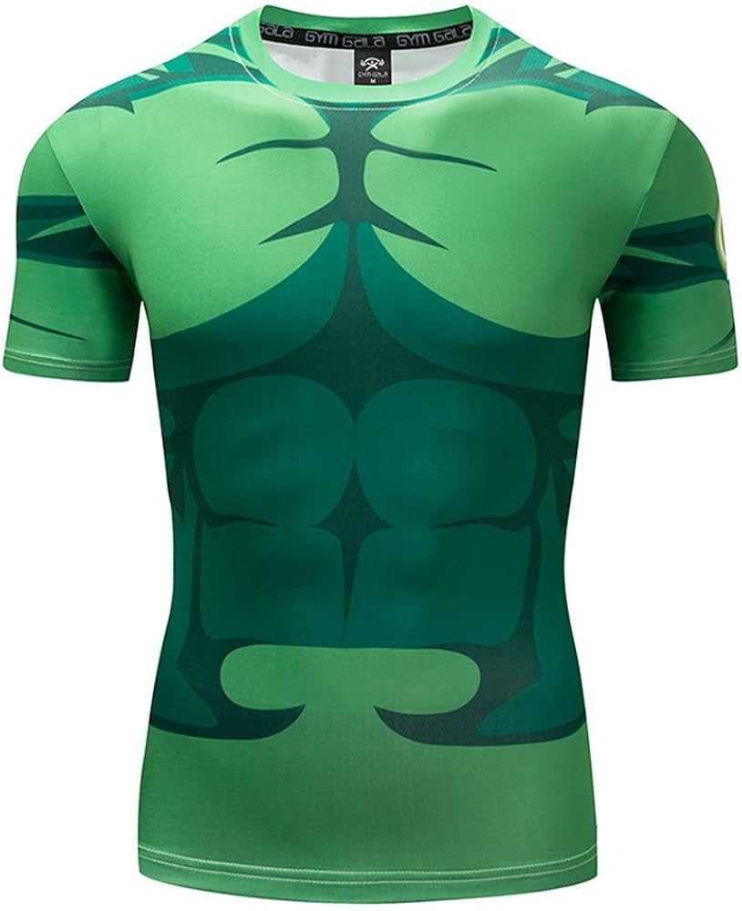 GYM GALA Incredible Hulk Men's Compression Shirt 3D Print TShirt
