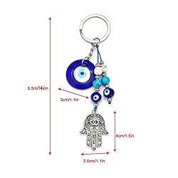 Dinaauto Turkish Evil Eye Keychain Handmade Alloy
