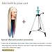 Mannequin Head, TopDirect 29 Inch Long Colorful Hair Cosmetology Mannequin Head Hair Styling Hairdressing Practice Training Doll Heads with Clamp Holder and Tools