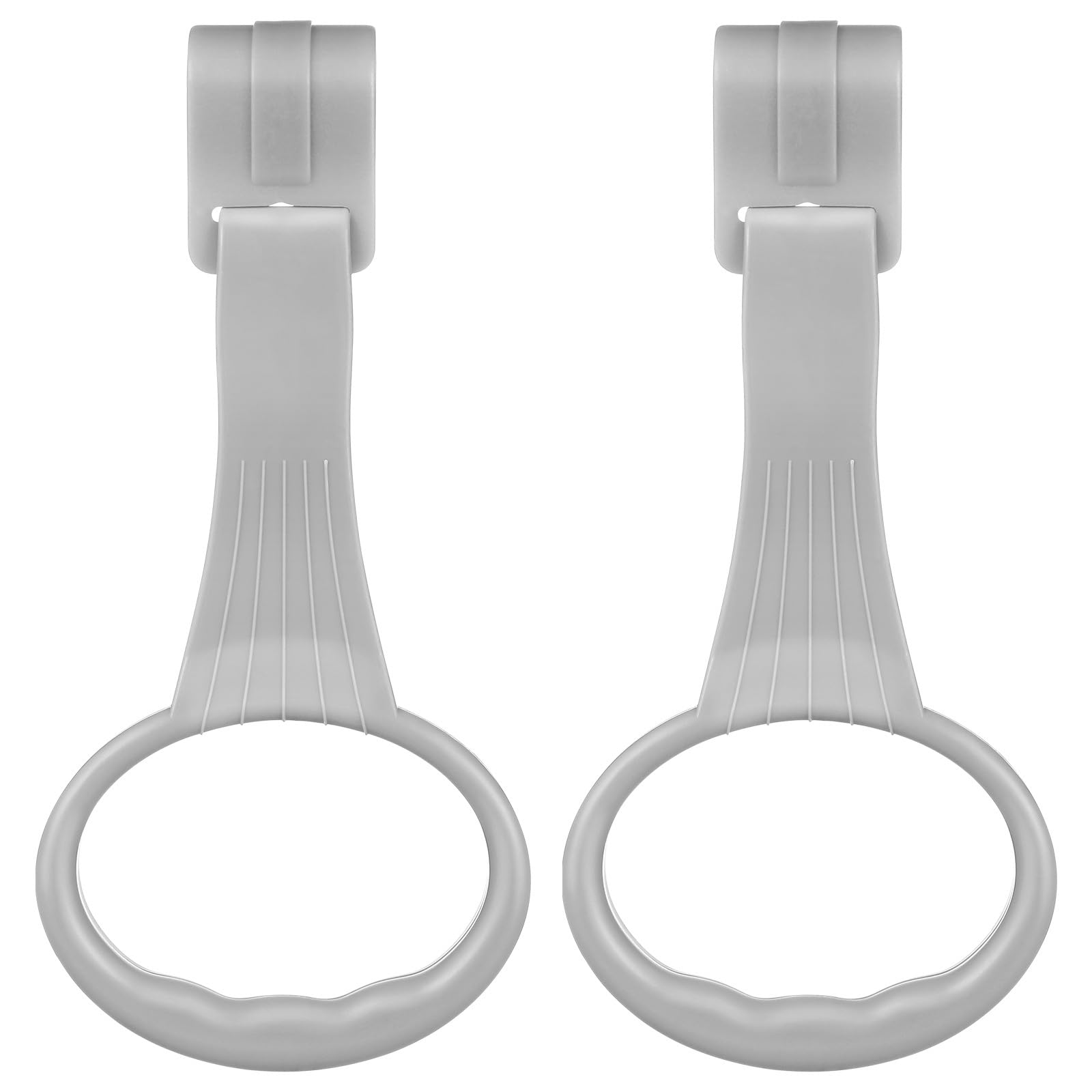 1 Pair Portable Baby Bed Stand-up Rings | Grey Pp Infant Pull-up Rings for Walking Exercise | Safe and Eco-Friendly Hanging for 1-3 Years Old