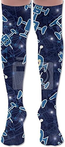 Constellations Midnight Fabric Robort Women's 50 Full Stockings Knee High Crew Socks