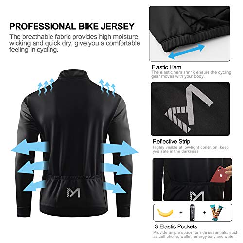 image for MEETYOO Men's Winter Thermal Cycling Jackets, Windproof Breathable Fle