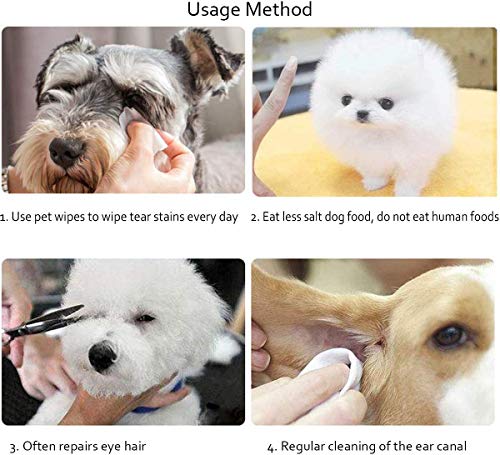 SCOBUTY Augen-Reinigungspads, Haustier-Augen-Tücher, Milde Augen-Reinigung ohne zu Reizen, Entfernt sanft Tränenstein und Speichel-Reste, 200 Stück