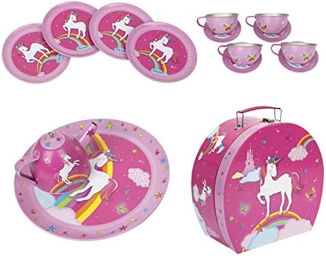 Pink Poppy Unicorn Tea Set in Carry Case- Hot Pink