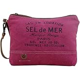 Myra Bag Just Pink Pouch Upcycled Cotton & Leathe S-2918