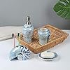 FORLONG Ocean Conch Sea Shell Ceramic Bathroom Accessories Set of 4,1 Gargle Cups 1 Toothbrush Holders 1 Soap Dishes 1…