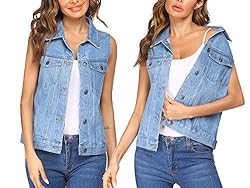 Chainscroll Denim Jean Vest for Women Classic