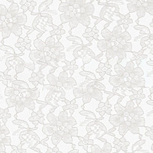 White Raschel Lace Fabric - Sold By The Yard (FB)