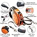 KOOLTAIL Dual Retractable Leash for Two Dogs Up to 110 Lbs, Heavy Duty Double Headed 16 ft Flexi Extendable 360 Tangle-Free One Button & Lock Brake Leash for Small to Large Dogs Puppy Orange