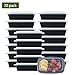NutriBox [20 Value Pack] Single 1 compartment 24 OZ Meal Prep Plastic Food Storage Containers - BPA Free Reusable Lunch Bento Box - Microwave, Dishwasher and Freezer Safe