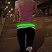 Bseen Running Belt - Waist Belt - LED Running Waist Belt USB Rechargeable Light Weight Polyester Sport Belt Adjustable Elastic Band and Buckle for Runner (Green)