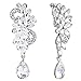 BriLove Women's Bohemian Boho Crystal Flower Wedding Bridal Chandelier Teardrop Bling Clip-On Dangle Earrings