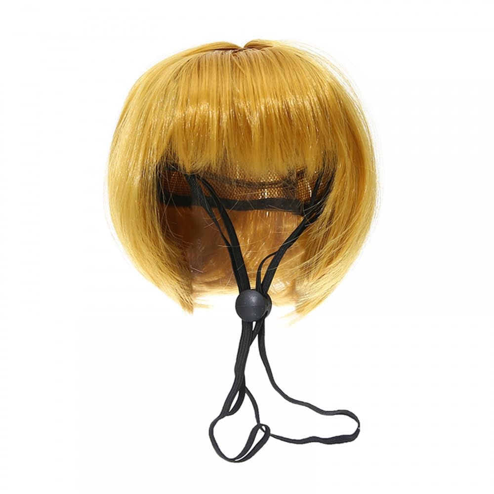 Dog Wig, Golden Adjustable Cat Cosplay Wig Funny Pet Costume for Small Dogs Cats Halloween Christmas Parties Holiday Decorations