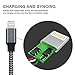 Iconew 3Pack 3FT Nylon Braided Lightning to USB Cable 8-Pin Data Sync Charger Cord Compatible with iPhone 7/7 Plus,6/6S/6 Plus/6S Plus,5/5S/5C/SE, iPad, iPod and More (Black&Charcoal)