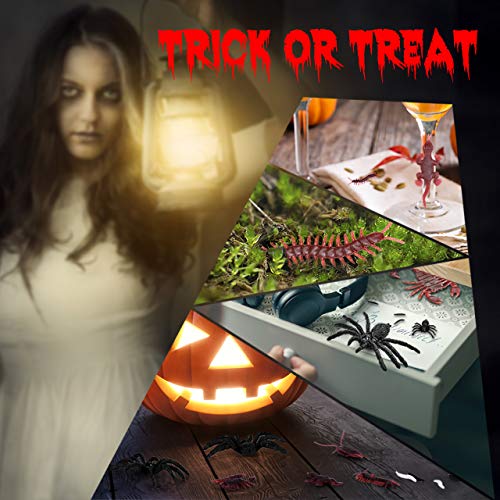 image for VIVREAL Halloween 120 Pieces ABS Realistic Bugs, 8 Kinds Fake Assorted