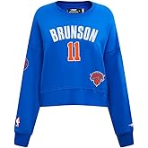 Pro Standard Womens NBA New York Knicks Jalen Brunson #11 Classic Player Crewneck Sweatshirt Royal Blue L
