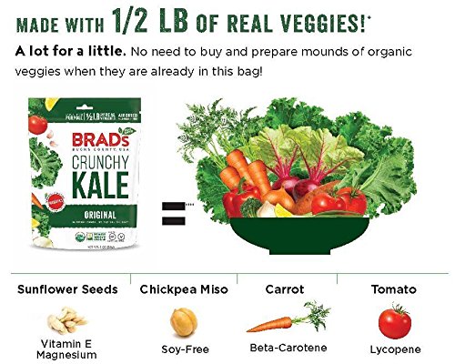 Brad's Plant Based Organic Crunchy Kale, Original, 12 Count