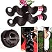 Nadula Hair 8a Best Quality Brazilian Body Wave Virgin Hair Extensions 3 Bundles 12 14 16 Brazilian Wavy Unprocessed Human Hair Weave Natural black Color