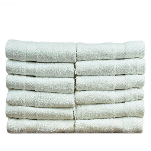 Luxury Hotel & Spa Towel Turkish Cotton Wash Cloths - White - Honeycomb - Set of 12