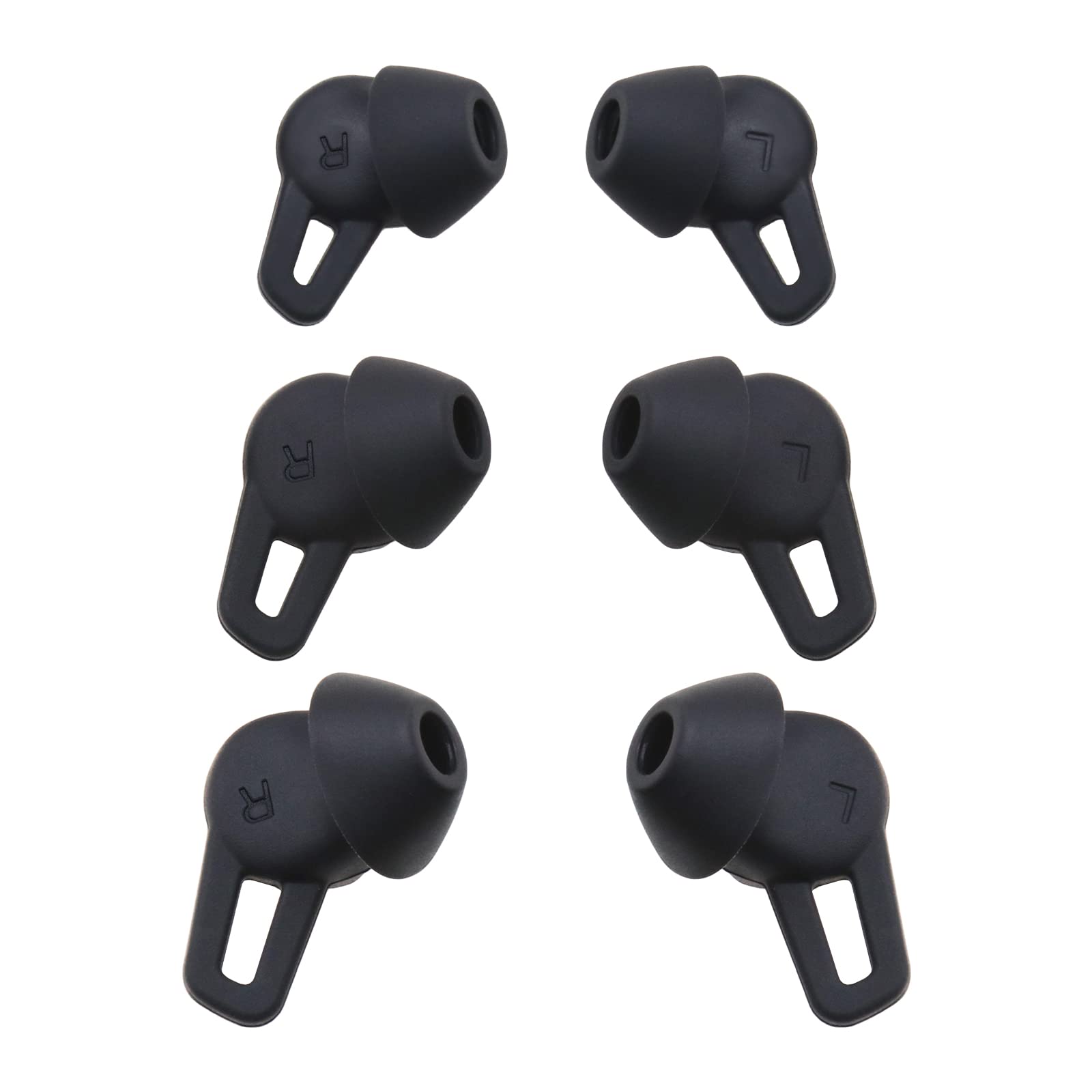 EMSea 3 Pairs Earbuds Cover Soft Silicone Eartips Replacement In-Ear Tips Compatible with Huawei FreeLace Pro Earphones S M L 3 Sizes Black
