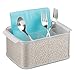 iDesign Twillo Plastic Silverware Caddy Organizer Flatware Caddy for Kitchen Countertop Storage, Dining Table, Outdoor Patio, Picnic Tables, Metallico and Clear 10