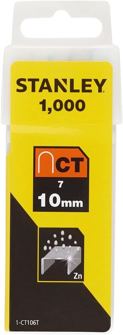 Stanley 1-CT106T 10mm Type-7 Cable Staples (1000 Pieces) , Silver