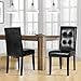 Dining Room Chairs Kitchen Chairs Black PU Leisure Chair with Solid Wood Legs