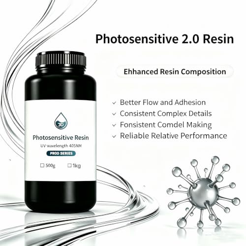 YzLumyndra UV-Curing 3D Photopolymer Resin, 1kg High Precision Low Shrinkage Resin for LCD/DLP/SLA Printers – Fast Curing, Non-Toxic, Compatible with Ender & Anycubic (Flesh Tone)