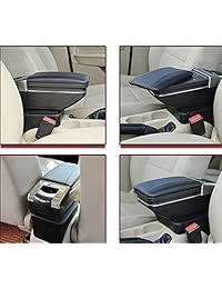 Piezas en el interior de coche de piel consola central Apoyabrazos Caja para Mercedes Benz Smart Fortwo Forfour reposabrazos Auto almacenarlo con USB, Negro