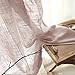 JIN CHAN Linen Like Sheer Curtain Panels for Bedroom Sheer Curtains Rod Pocket Draps for Living Room 63 inches Long 2 Panels Taupe