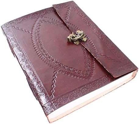 Leather Journal Vintage Handmade Antique Travel Notebook Diary with Paper for Men Women Medium Unlined 7 x 5 Inch 20% more pages than most alternatives