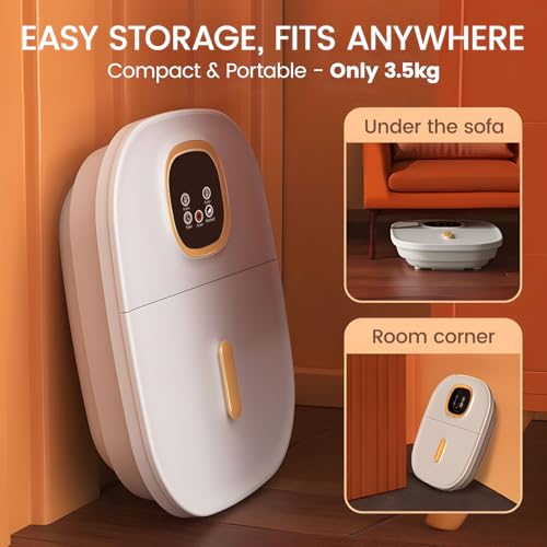 Collapsible Foot Spa with Heat,Remote Temperature Control and Bubble,Foot Bath Tub with 6 Massage Rollers,Timer Multiple Level Heating, Electric Pedicure Foot Spa Machine for Feet Care