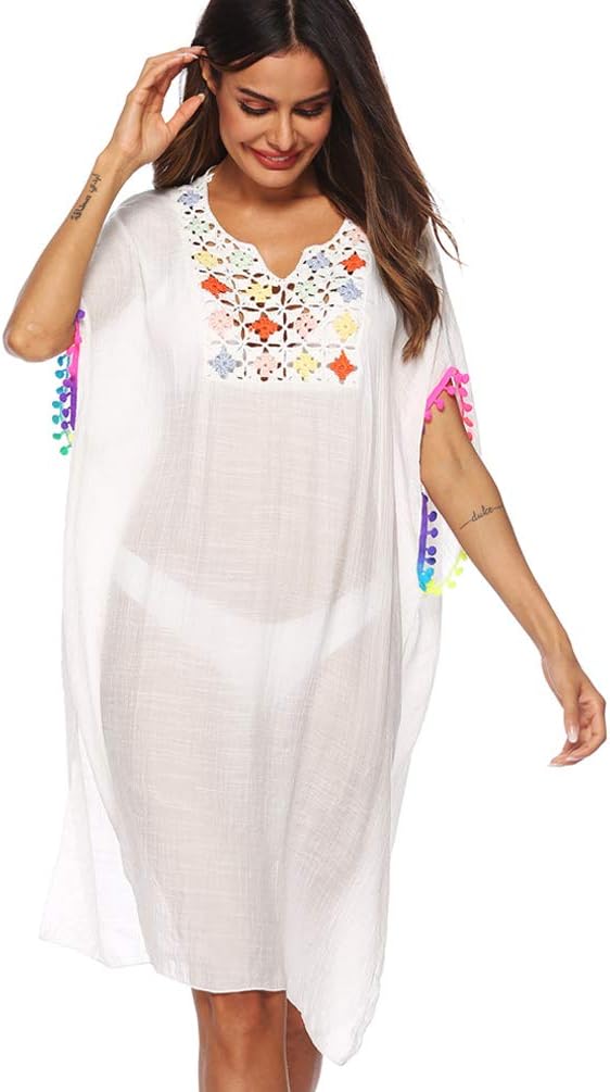 Womens Bathing Suit Cover Ups Swimwear Tassel Crochet Swimsuit Bikini Beach Cover Ups