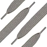 Silver Gray Nylon Shoelaces (Fat)