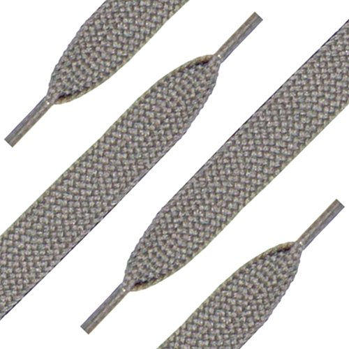 Silver Gray Nylon Shoelaces (Fat)