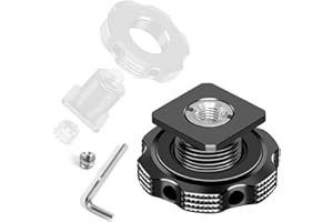 Cold Shoe Adapter with Dual 1/4 & 3/8 Screw Mount – Aluminum Alloy Camera Mount with Anti-Scratch Pad for Tripod, Microphone,