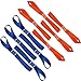 FineGood 10 Pcs Soft Loop Tie Down Straps, 1,500lb Load Capacity Breaking Strength Belts for Secure and Confident Trailering of Motorcycle Dirt Bike ATV UTV - Blue, Orange