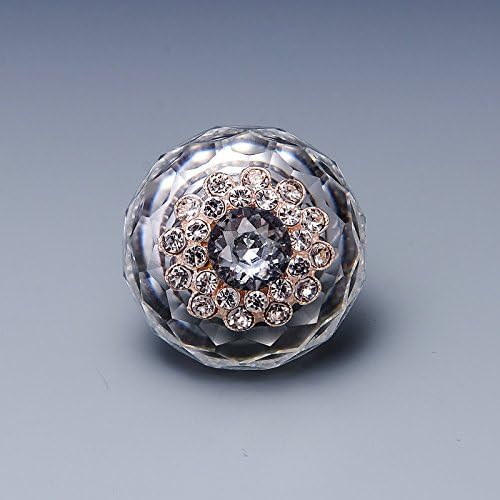 40mm Clear Crystal Knob for Cupboard Drawer - Pack of 6