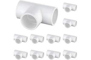 WTXHHY 12-Packs 3/4 Inch Tee PVC Fittings, Furniture Grade PVC Pipe Fittings 3 Way for SCH40 Pipe DIY Garden Shelves, Greenhouse, Shed and Outdoor Structures
