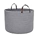 (XXL Light Grey) - XXL Cotton Rope Basket,Storage Woven Baskets for Blankets,Laundry, Towel,Nursery Basket by Braided Crown (XXL Light Grey)