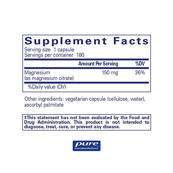 Pure Encapsulations Magnesium (Citrate) Supplement for Sleep, Heart