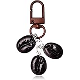 Coffee Bean Keychain Charm for Bag Purse Novelty Coffee Lovers Gifts for Barista Keychains Car Keys Backpack Earphone Case Accessories Ornaments Decors Espresso Caffeine Enthusiasts Gift