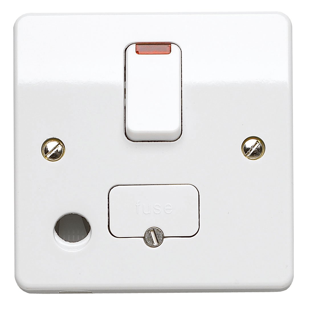 Mk K1070WHI 13A Double Pole Switched Connection Unit with Neon