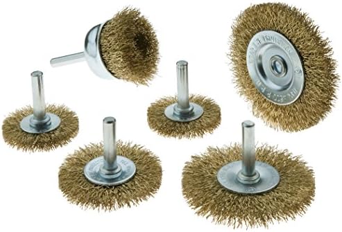 Steelex Plus D2290 Brass Coated Wire Brush Set, 6-Piece
